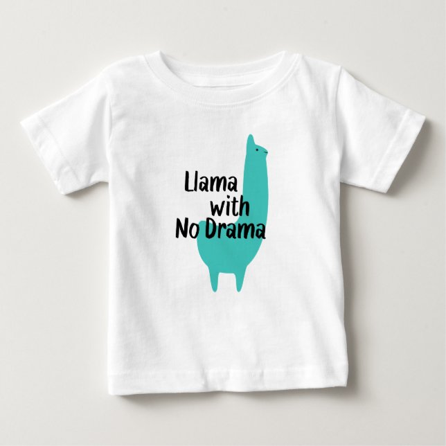 Blauer Lama-Baby-T - Shirt (Vorderseite)
