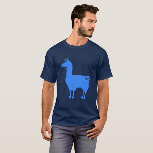 Blauer Lama-T - Shirt (Vorne ganz)