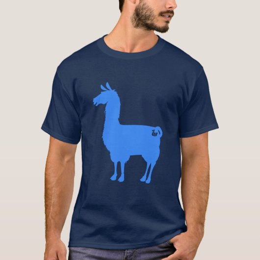 Blauer Lama-T - Shirt (Vorderseite)