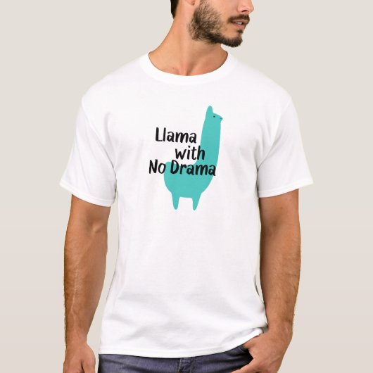 Blauer Lama-T - Shirt (Vorderseite)