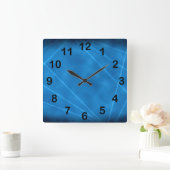 Blauer Laserzeiger Quadratische Wanduhr (Zuhause)