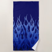 Blauer laufender Flammen-Dekor auf a Strandtuch (Vorderseite)