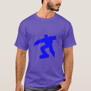 Blauer Laufender Mann Lila T-Shirt