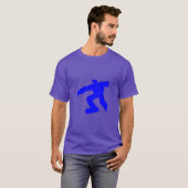 Blauer Laufender Mann Lila T-Shirt (Vorne ganz)