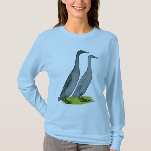Blauer Läufer-Enten T-Shirt (Vorderseite)