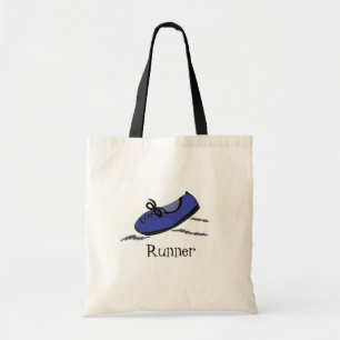 Blauer Laufschuh - Läufer Tragetasche