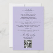 Blauer Lavendel in 1 QR Code Hochzeit Einladung (Rückseite)