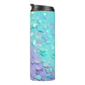 Blauer Lavendel Mint Glitzer Thermal Tumbler 12oz Thermosbecher (Nach rechts gedreht)