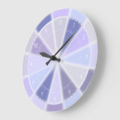 Blauer Lavendel und Lila Elegantes Glühen Große Wanduhr (Winkel)