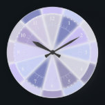 Blauer Lavendel und Lila Elegantes Glühen Große Wanduhr<br><div class="desc">Hübsches Uhrwerk in eleganten Purpur und Blues mit leuchtender Wirkung.</div>