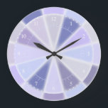 Blauer Lavendel und Lila Elegantes Glühen Große Wanduhr<br><div class="desc">Hübsches Uhrwerk in eleganten Purpur und Blues mit leuchtender Wirkung.</div>