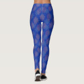 Blauer Leaf und Petal Muster Leggings (Rückseite)