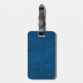 Blauer Leather Look Gepäckanhänger (Rückseite vertikal)