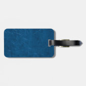 Blauer Leather Look Gepäckanhänger (Rückseite horizontal)