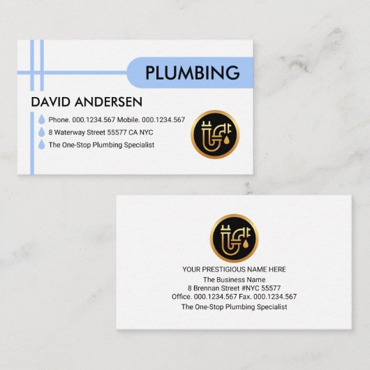 Blauer Leckschlauch Visitenkarte (Vorne/Hinten)