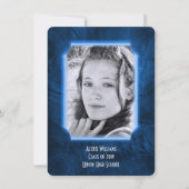 Blauer Leder Abschluss laden Einladung (Vorderseite)