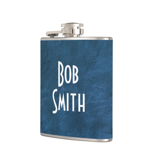 Blauer Leder Hüftkolben Flachmann (Links)