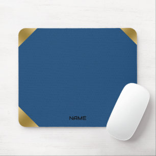 Blauer Lederabdruck mit goldenen Akzenten Mousepad