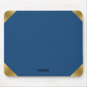 Blauer Lederabdruck mit goldenen Akzenten Mousepad (Vorne)