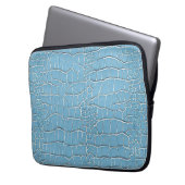Blauer Ledereffekt Laptopschutzhülle (Vorderseite Links)
