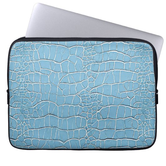 Blauer Ledereffekt Laptopschutzhülle (Vorderseite)
