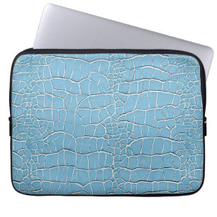 Blauer Ledereffekt-Muster Laptopschutzhülle