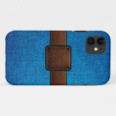 Blauer Lederlook braun Case-Mate iPhone Hülle (Rückseite (Horizontal))