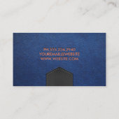 Blauer Lederstich | Embossed Letting Visitenkarte (Rückseite)