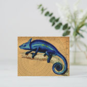Blauer Leguan Postkarte (Stehend Vorderseite)