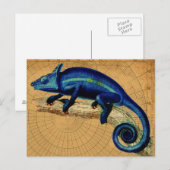 Blauer Leguan Postkarte (Vorne/Hinten)