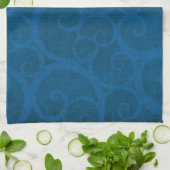 Blauer Leinen Handtuch (Gefaltet)