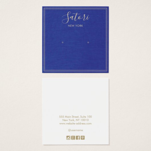 Blauer Leinenschild (Vorne & Hinten)