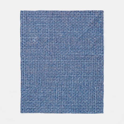 Blauer Leinenstoff Textur schließt Foto Hintergrun Fleecedecke (Vorderseite)