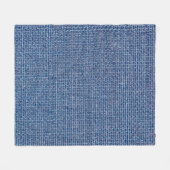 Blauer Leinenstoff Textur schließt Foto Hintergrun Fleecedecke (Vorderseite (Horizontal))
