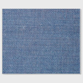 Blauer Leinenstoff Textur schließt Foto Hintergrun Geschenkpapier (Flach)