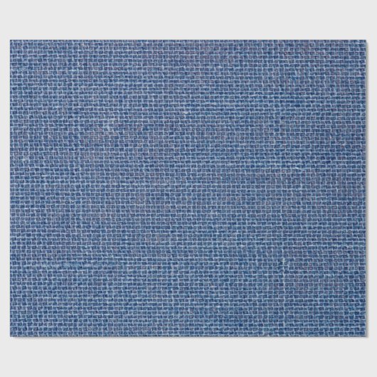 Blauer Leinenstoff Textur schließt Foto Hintergrun Geschenkpapier (Flach)
