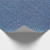 Blauer Leinenstoff Textur schließt Foto Hintergrun Geschenkpapier (Ecke)