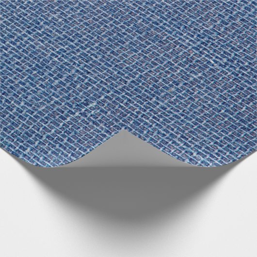 Blauer Leinenstoff Textur schließt Foto Hintergrun Geschenkpapier (Ecke)