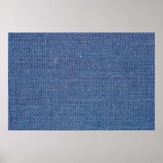 Blauer Leinenstoff Textur schließt Foto Hintergrun Poster (Vorne)