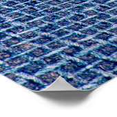 Blauer Leinenstoff Textur schließt Foto Hintergrun Poster (Ecke)
