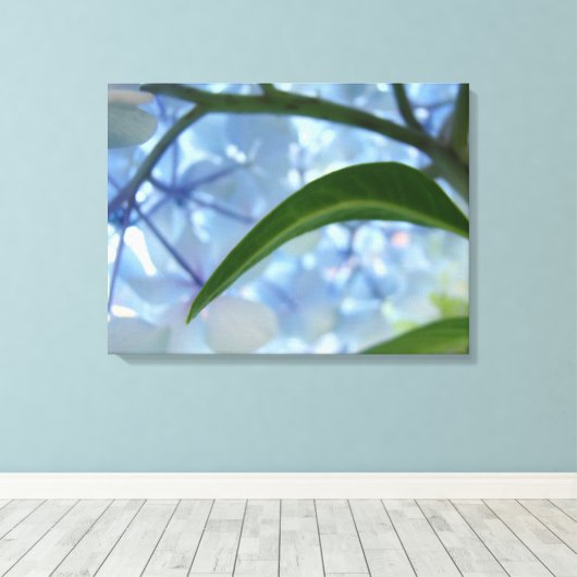 Blauer Leinwand Drucke Hydrangea Blumengarten (Insitu (Holzboden))