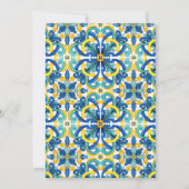 Blauer Lemon Amalfi Positano Brautparty Einladung (Rückseite)