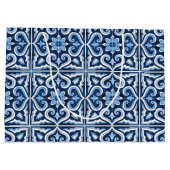 Blauer Lemon Amalfi Positano Brautparty Große Geschenktüte (Rückseite)