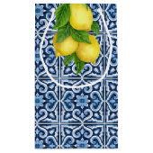Blauer Lemon Amalfi Positano Brautparty Kleine Geschenktüte (Rückseite)