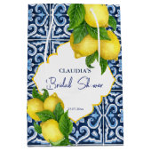Blauer Lemon Amalfi Positano Brautparty Mittlere Geschenktüte (Vorderseite)