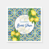 Blauer Lemon Amalfi Positano Brautparty Serviette (Vorderseite)