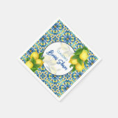 Blauer Lemon Amalfi Positano Brautparty Serviette (Ecke)