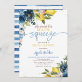 Blauer Lemon Bridal Dusche Einladung (Vorne/Hinten)