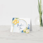 Blauer Lemon Main Squeeze Brautparty Dankeskarte (Vorderseite)