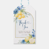 Blauer Lemon Main Squeeze Brautparty Geschenkanhänger (Vorderseite)